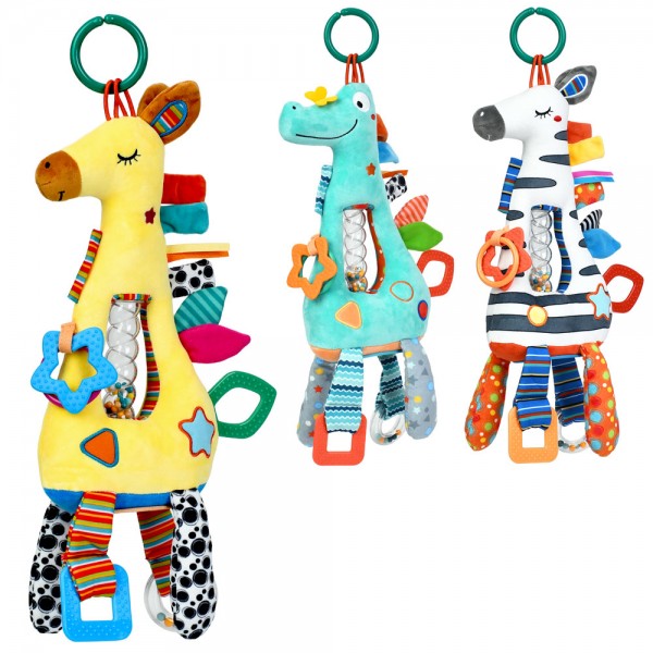 241562 Підвіска м'яка HB 0109 ABC на кроватку/на ліжко,тварина,брязкальце,шуршить,прорізувач,плюш,3види,кул