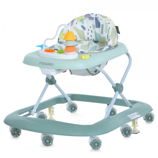 244368 Ходунки ME 1217 PYRAMID Green музика, колеса 8шт, стопор, на бат-ці, зелений