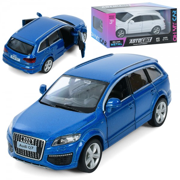 158354 Машина AS-3088 АвтоСвіт, Audi Q7,мет., інерц.,відчин. двері,гум. колеса,2 кольори,кор.,15,5-7-7см.