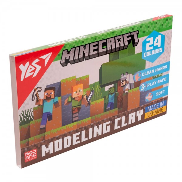 163707 Пластилін YES, 24 кол., 480г "Minecraft"