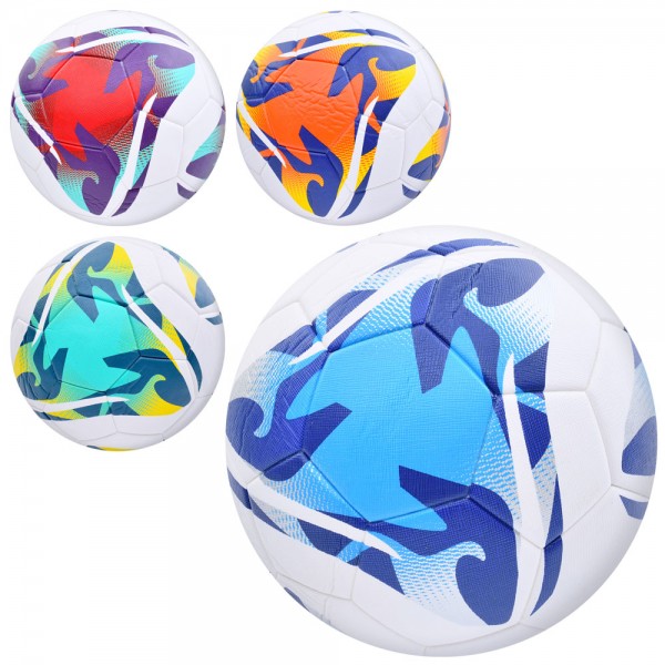 165728 М'яч футбольний MS 4053  розмір5, ПУ, 400-420г., ламінований, 4 кольори, кул.