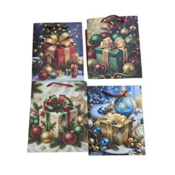 263130 Пакет новорічний паперовий S "New Year Gifts" 18*23*10см