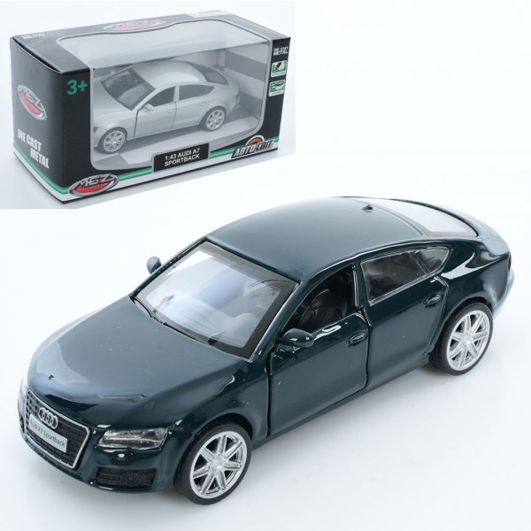 159542 Машина AS-3028 АвтоСвіт,1:43,Audi A7,мет.,інерц.,відчин.двері,гум.колеса,2 кольори,кор.,14,5-7-6,5см