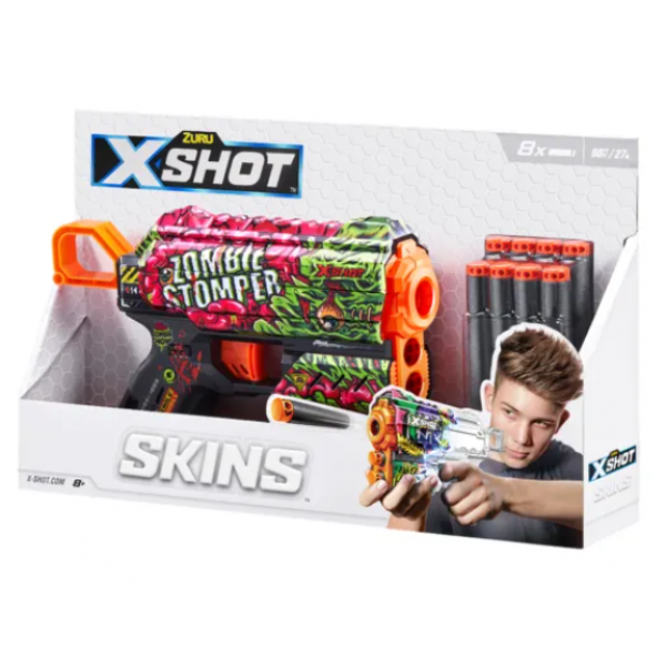 148429 Швидкострільний бластер X-SHOT Skins Flux Zombie Stomper (8 патронів), 36516A