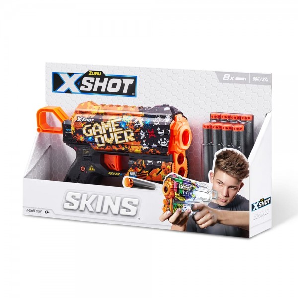 148432 Швидкострільний бластер X-SHOT Skins Flux Game Over (8 патронів), 36516E