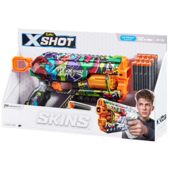 148437 Швидкострільний бластер X-SHOT Skins Griefer Graffiti (12 патронів), 36561G