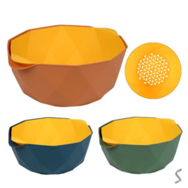 247137 Миска-друшляк для миття овочів і фруктів 2в1 21.5см R90350-21.5