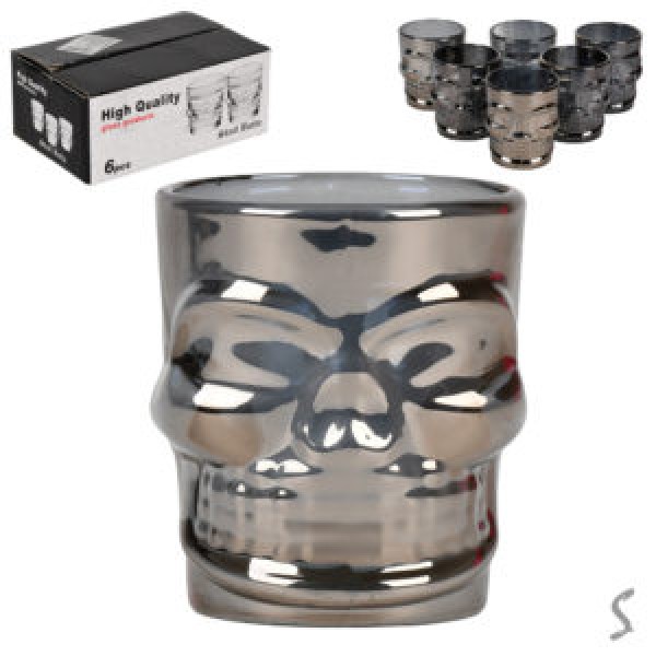 247139 Набiр чарок "Череп" 6шт/наб 50мл R29804-Grey