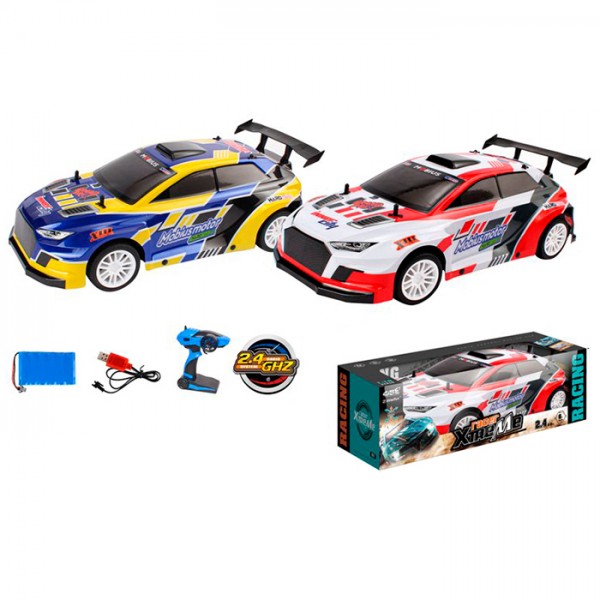 241421 Машина J601-12 радіокер. 2,4G, акум., 1:10, небит. корпус, гум. колеса,USB,2 кольори,кор.,55-18-21см