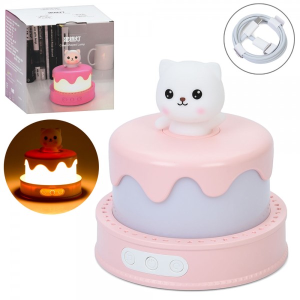 244821 Нічник SMT 0012 торт, 13-13-13см, акум, музика, світло, USBзарядне, в кор-ці, 13-14-13,5см