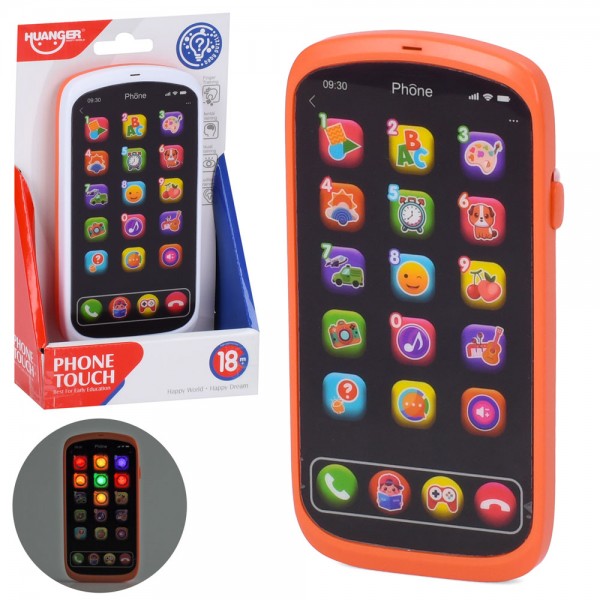 246561 Телефон мобільний HE0564 гра, регулятор гучності, 2кольори,муз.(англ), світло,бат.,кор.,12-20-4см.