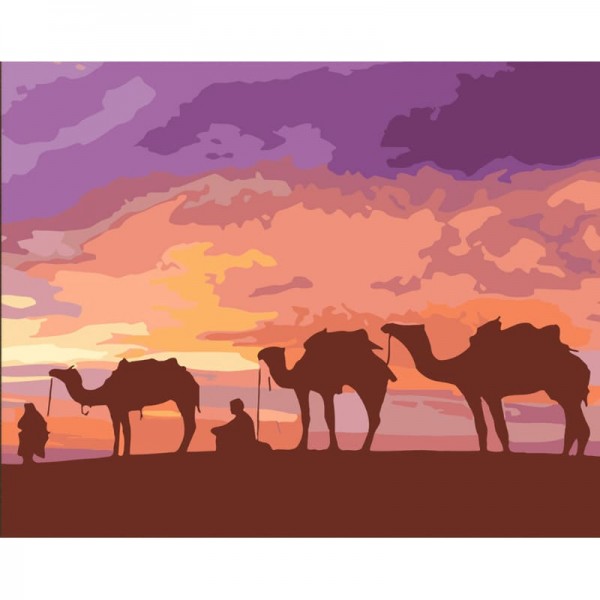 219636 Картина за номерами Strateg ПРЕМІУМ Бедуїни Єгипту з лаком розміром 40х50 см (DY373)