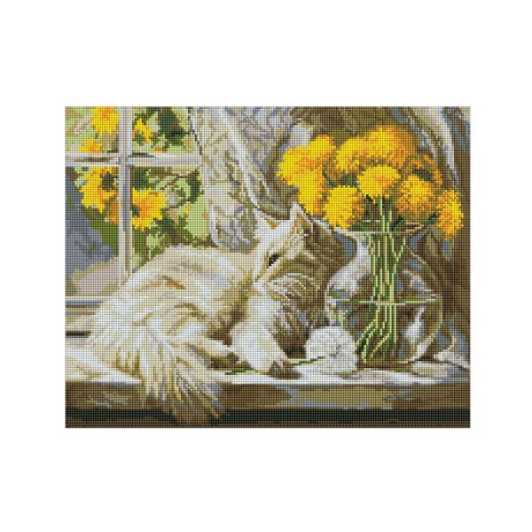 257100 Набір з алмазною мозаїкою "Муркотливе сонце" 40х50см