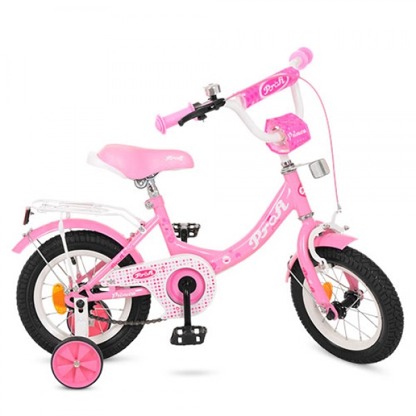 50585 Велосипед дитячий PROF1 12д. Y1211 Princess, рожевий, дзвінок, дод. колеса.