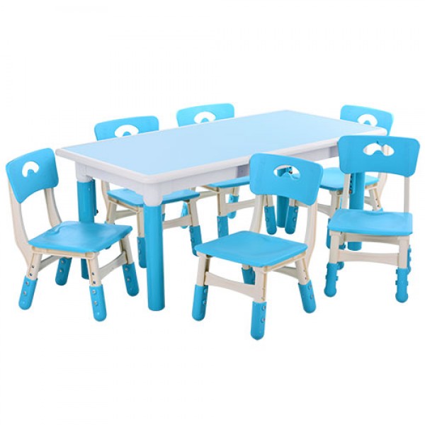 50593 Столик TABLE3-4 (1шт) стілець  6шт,регул.висота,стільниця120-60см,висота  до стільниця.min51/max61см