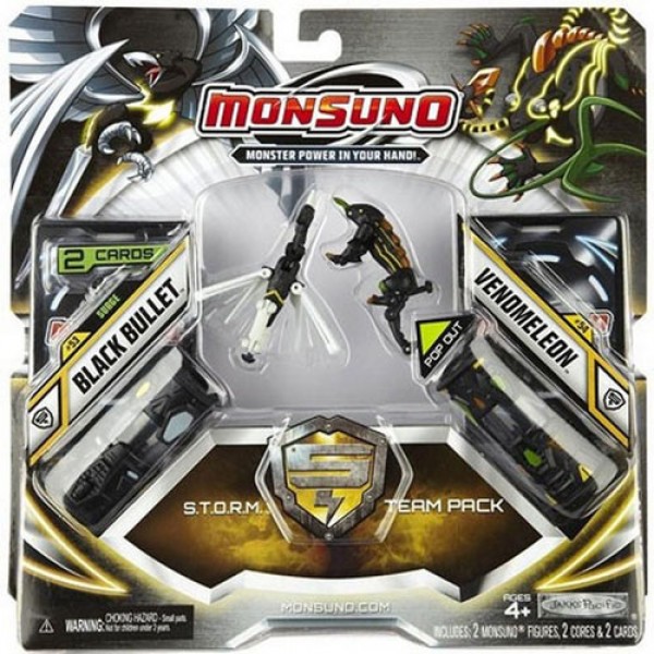 198634 Набор для битвы на 2 игрока Monsuno S.T.O.R.M. BLACK BULLET и VENOMELEON ( Сombat 2-Packs ) W4 ( 2 фигурки, 2 капсулы, 2 карты )