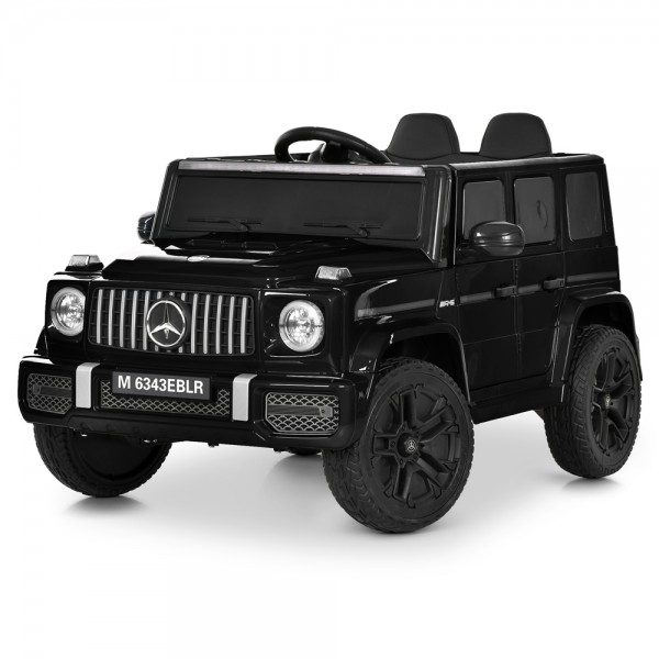 250601 Джип M 6343EBLR-2  2,4G радіокер, 1*12V9AH, 4*35W, MP3, USB, TF, BLUETOOTH, EVA, шкіра, муз., чорний
