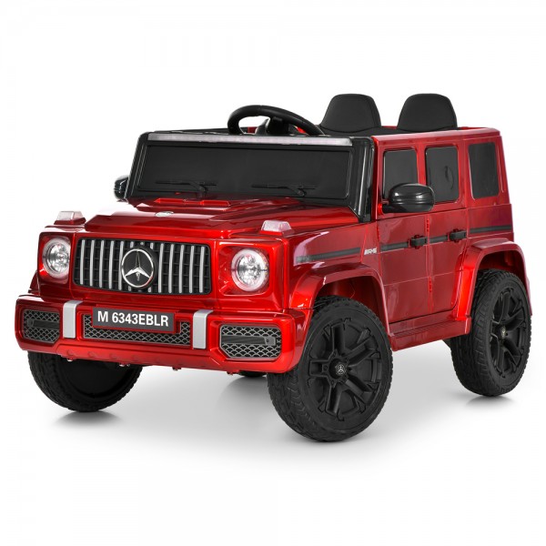 250602 Джип M 6343EBLRS-3 2,4G радіокер.,1*12V9AH,4*35W,MP3,USB,TF,BLUETOOTH,EVA,шкіра, муз.,фарб.червоний