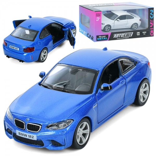 158362 Машина AS-3099 АвтоСвіт, BMW M2 COUPE,мет.,інерц.,відч. двері,гум. колеса,2 кольори,кор.,15,5-7-7см.