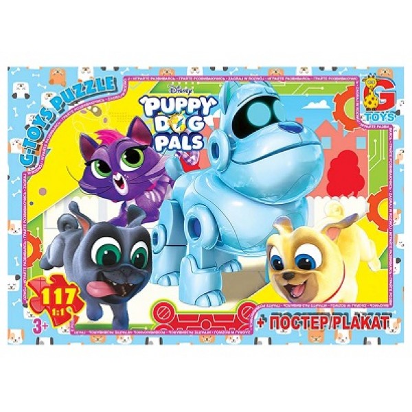 155972 MD407 Пазли ТМ "G-Toys" із серії "Веселі мопси" (Puppy Dog Pals), 117 ел.