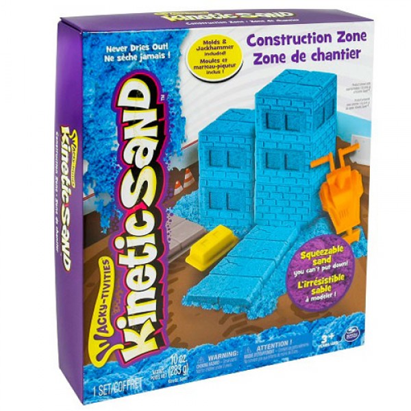 206222 Пісок для дитячої творчості - KINETIC SAND CONSTRUCTION ZONE (блакитний, формочки, 283 г)