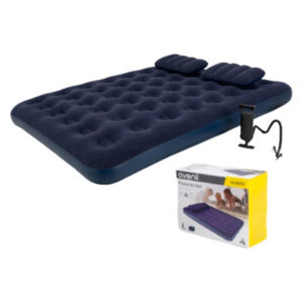 249598 Велюр матрац 21470 надувний, 203х152х22см,флоковане покр,приміщення/вулиці, насос, 2 под.до 300кг