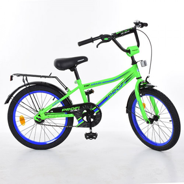20199 Велосипед дитячий PROF1 20'' L20102 салатовий, дзеркало, дзвінок, підніжка.