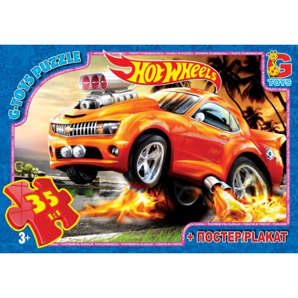 60735 FW701 Пазли ТМ "G-Toys" із серії "Hot Wheels", 35 ел.