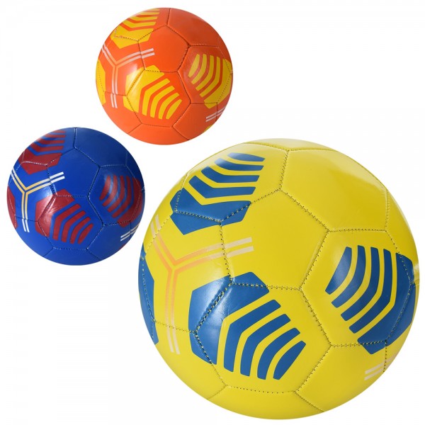 140235 М'яч футбольний EV-3339 розмір 5, ПВХ 1,8мм, 280г, 3 кольори, кул.