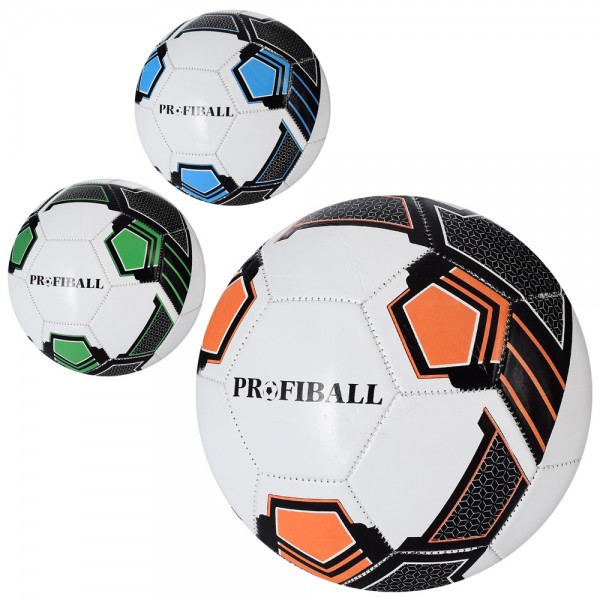 141125 М'яч футбольний EV-3363 розмір 5, ПВХ 1,8мм, 300г, 3 кольори, кул.