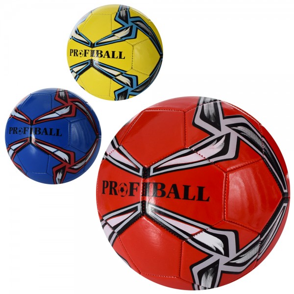 140016 М'яч футбольний EV-3364 розмір 5, ПВХ 1,8мм, 300г, 3 кольори, кул.