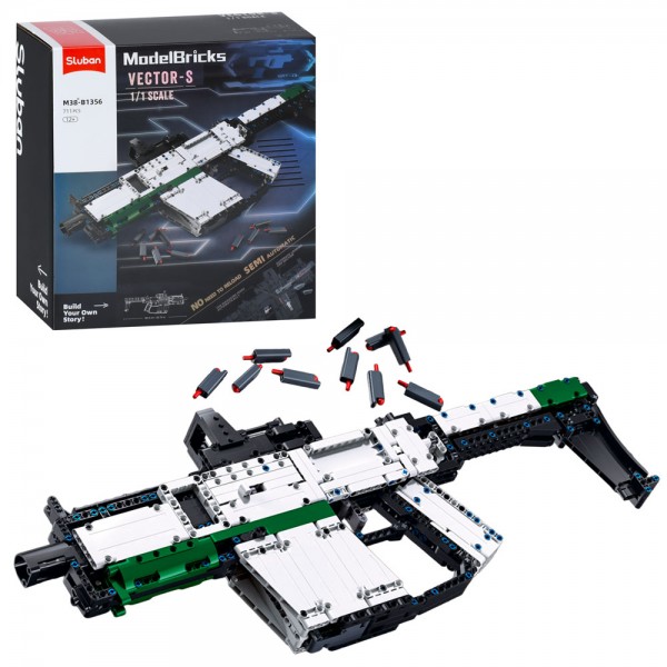 246696 Конструктор SLUBAN M38-B1356 зброя, автомат, 60,3см, 1:1, 711дет,, кор. 30-33-14,5см