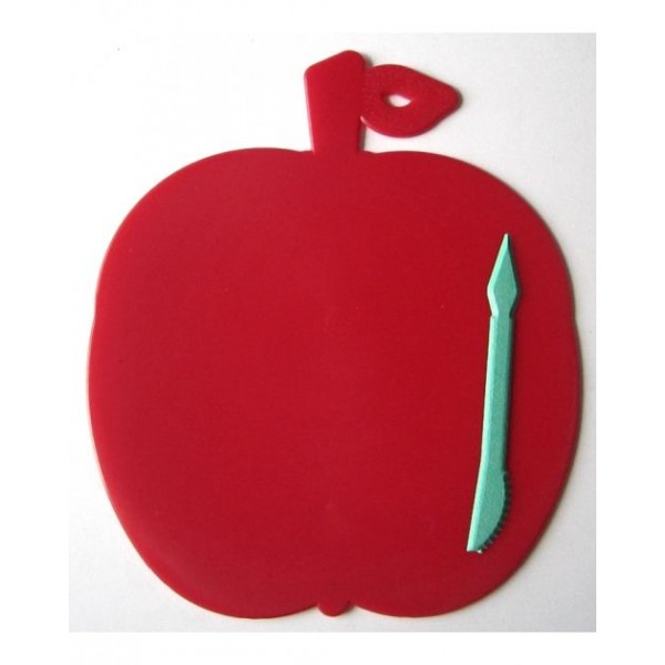 62550 Дошка для пластиліну  (яблуко) +стік, Червона, LD