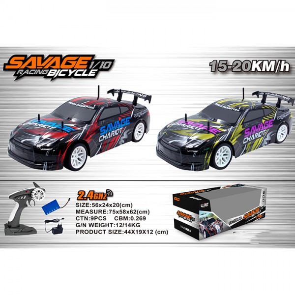 242449 Машина UJ99-107 радіокер.,2,4GHz, 1:10,акум., корпус не б'ється,гум. колеса,USB,2 кольори,кор.,56-20