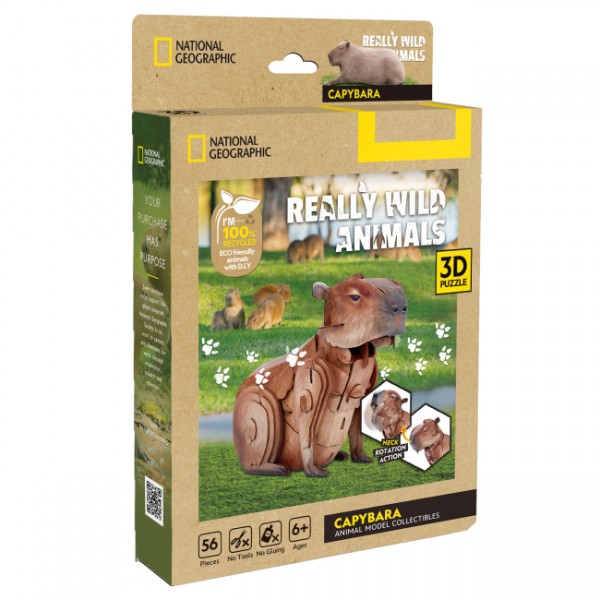 237645 Cubic Fun Тривимірна головоломка-конструктор серії Дикі тварини "Капибара", арт. DS1177h