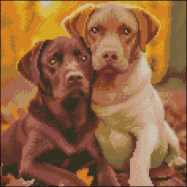 247669 Алмазна картина Strateg Лабрадори  30х30 (FZ3030-04)