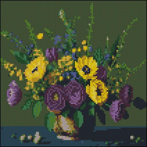 247675 Алмазна картина Strateg Яскравий букет 30х30 (YZ3030-03)