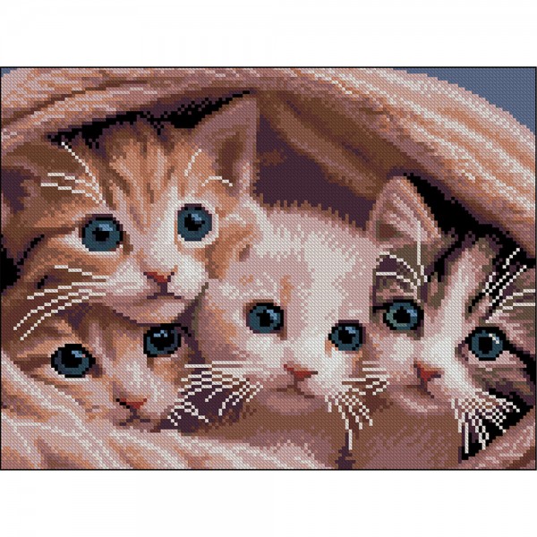 247676 Алмазна картина Strateg Милі кошенята 30х40 (FZ3040-04)