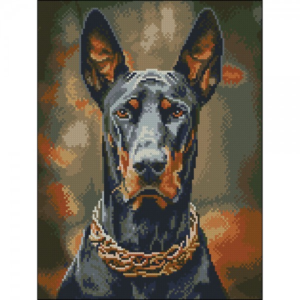 247677 Алмазна картина Strateg Королівський доберман 30х40 (FZ3040-05)