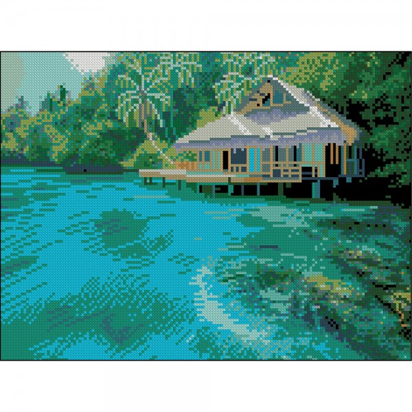 247679 Алмазна картина Strateg Яскравий острів 30х40 (FZ3040-09)