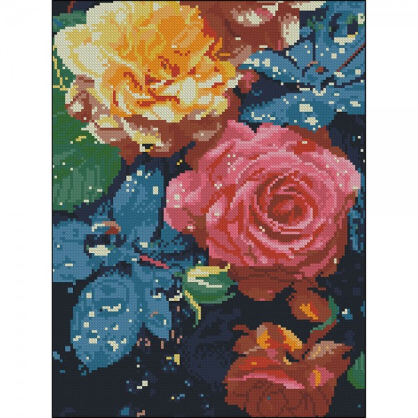 247680 Алмазна картина Strateg Ранкові троянди 30х40 (FZ3040-15)