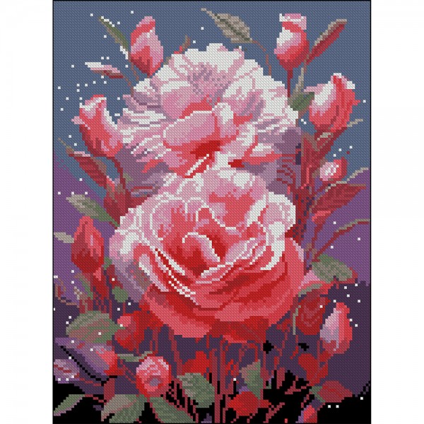 247682 Алмазна картина Strateg Яскраві троянди 30х40 (FZ3040-20)
