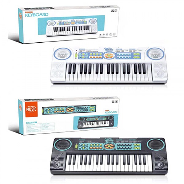 135401 Синтезатор BX-1693A-B 37 клавіш, мікрофон, демо, запис, USB/бат., 2 кольори, муз., кор., 60,5-21-9см