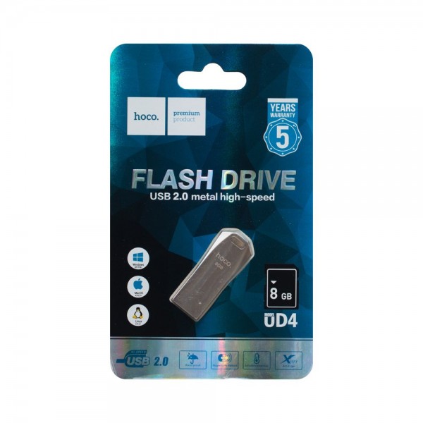 144990 USB Flash Drive Hoco UD4 8GB (Сталевий)