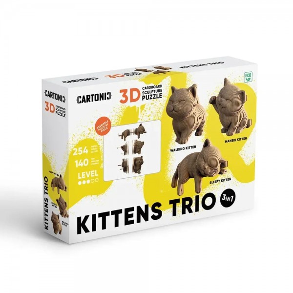 220571 Картонний конструктор "Cartonic 3D Puzzle KITTENS TRIO"