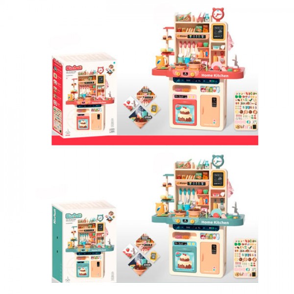 259705 Кухня WD-8839A-B плита,духовка,мийка(механ)холодильник,зв,світ,пара/дим.муз.(англ)посуд.продук.дошка