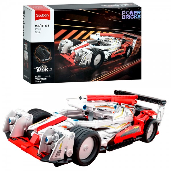 244634 Конструктор SLUBAN M38-B1338 авто серія, гоночна машина, 251дет, в кор-ці, 30-19-6,5см