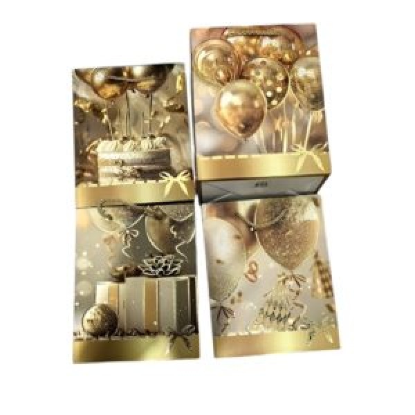 262752 Пакет подарунковий паперовий L "Golden Party" 30*41.5*12см
