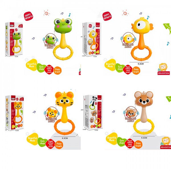 247887 Брязкальце 368-94A-B-C-D тварина, 12,5см, прорізувач, 4 види, в кор-ці, 6,5-13-4см