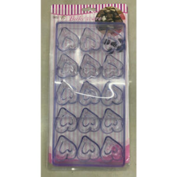 162123 Форма для шоколаду акрил "Heart" 15шт/л 16.5*33см R92351